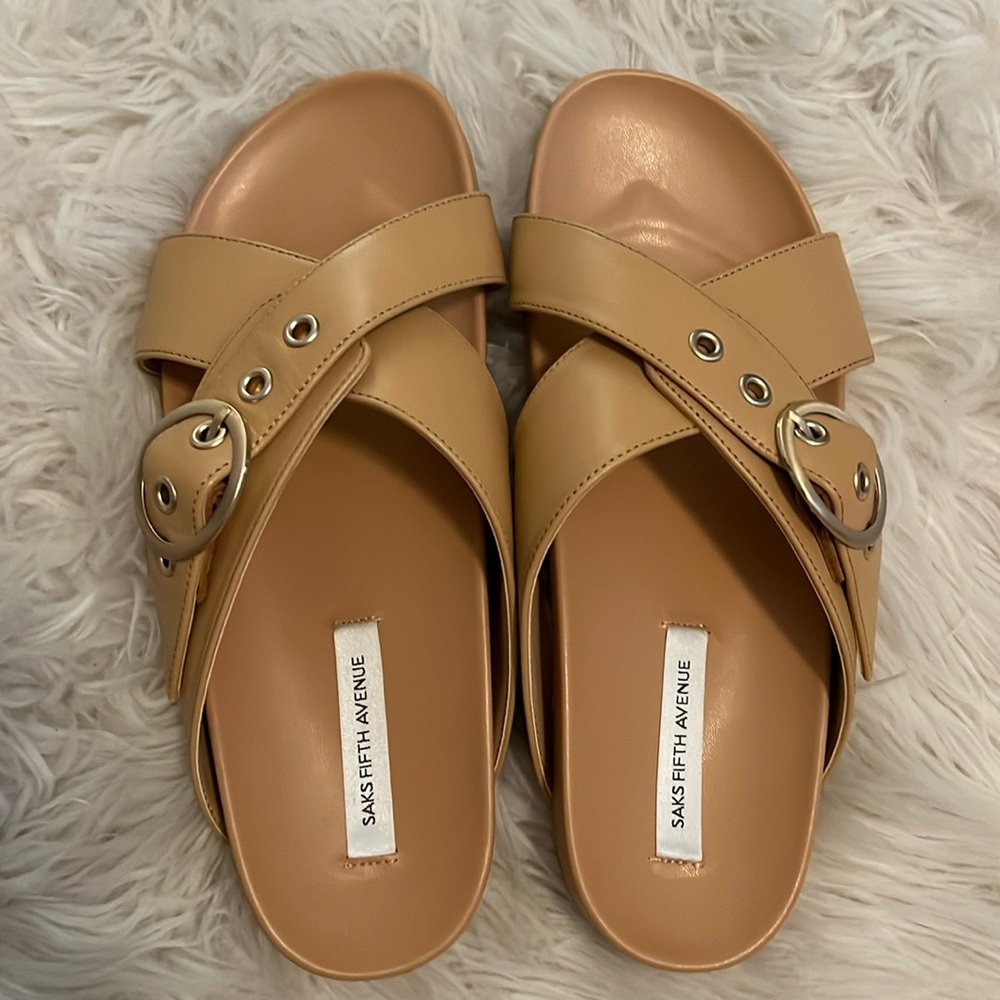 New Tan slide sandals